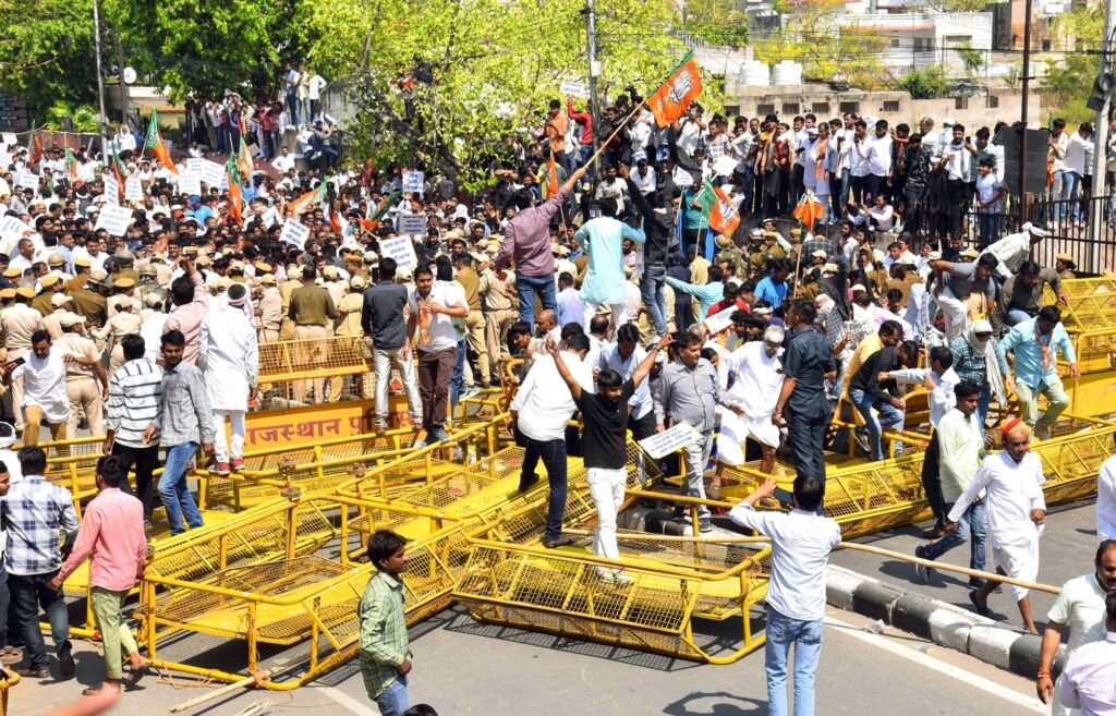 Rajasthan BJP Protests Against Misbehaviour With Widows Of Pulwama