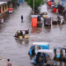 Photo taken on Aug. 18, 2022 shows a flooded area in Hyderabad, Pakistan. (Str/Xinhua)