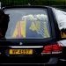 The hearse carrying the coffin of Queen Elizabeth II is seen in Edinburgh, Britain, Sept. 11, 2022. (Photo by Jiang Shuangfeng/Xinhua/IANS)