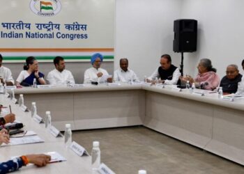 New Delhi: Congress Working Committee meeting underway in New Delhi on Aug 10, 2019. (Photo: IANS)