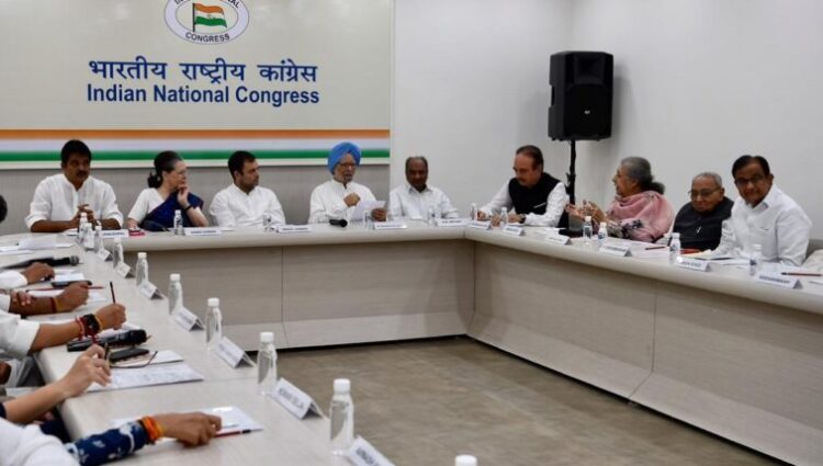 New Delhi: Congress Working Committee meeting underway in New Delhi on Aug 10, 2019. (Photo: IANS)