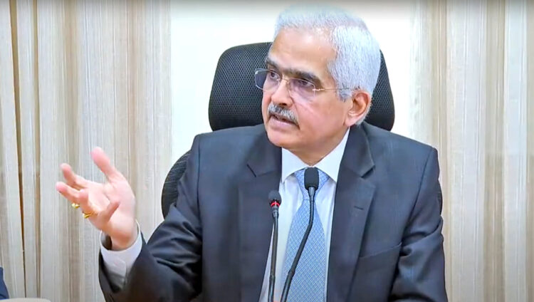 Mumbai: Reserve Bank of India (RBI) Governor Shaktikanta Das addresses a press conference on monetary policy statement, at the RBI headquarters, in Mumbai, Friday, Dec. 8, 2023.(IANS/Video Grab)