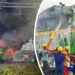 Train engine catches fire