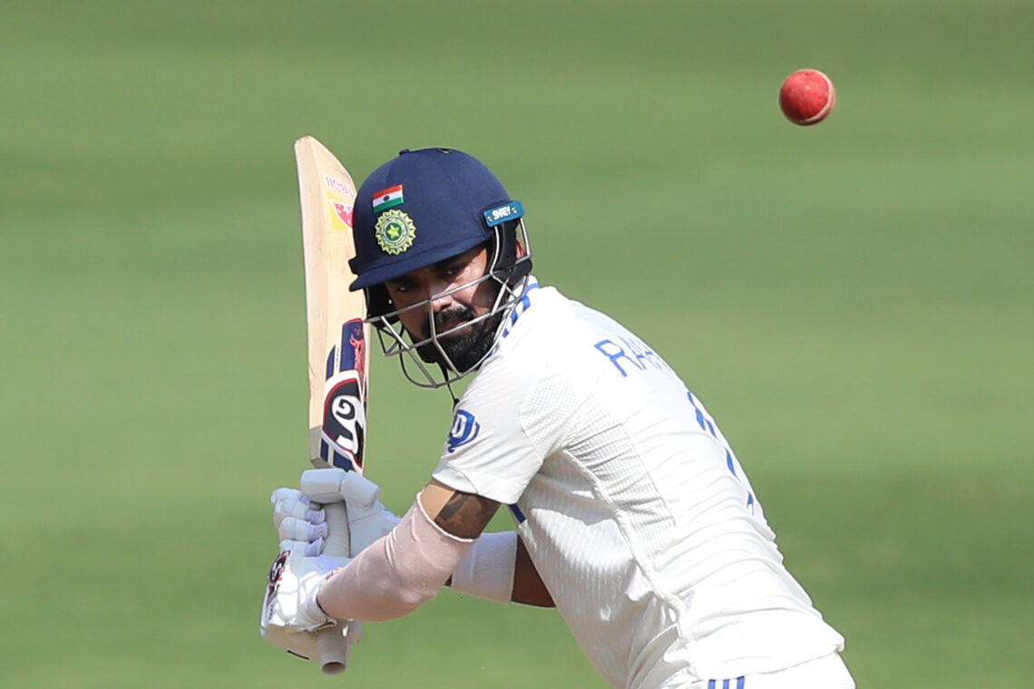 Hyderabad: India's KL Rahul plays a shot during the fourth day of the first Test cricket match between India and England, at Rajiv Gandhi International Stadium in Hyderabad, Sunday, Jan. 28, 2024. (Photo: IANS/Suresh Kumar)