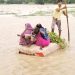 Bihar : Flood increased the trouble of cattle farmers, 'Jugaad ki boat' cutting fodder in the fields.