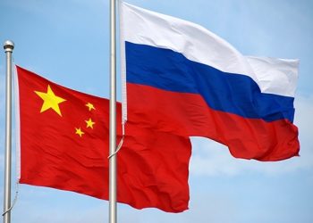 Russia, China flag