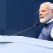 Gandhinagar: Prime Minister Narendra Modi addresses during the inauguration of  4th Global Re-lnvest Renewable Energy Investors' Meet in Gandhinagar, Gujarat on Monday September 16, 2024. (Photo: IANS)