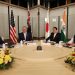 Hiroshima : Prime Minister Narendra Modi, US President Joe Biden, Japan's Prime Minister Fumio Kishida and Australia Prime Minister Anthony Albanese during Quad Leaders' meeting on the sidelines of the G7 Summit in Hiroshima, Saturday, May 20, 2023. (Photo: IANS/PIB)