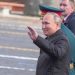 Russian President Vladimir Putin (front) passes by after the Victory Day military parade to mark the 77th anniversary of the victory in the Great Patriotic War on Red Square in Moscow, Russia, May 9, 2022. (Xinhua/Yuan Xinfang/IANS)