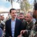 (180318) -- DAMASCUS, March 18, 2018 (Xinhua) -- Syrian President Bashar al-Assad (C) is surrounded by soldiers of Syrian army as he visits a frontline area in Damascus' Eastern Ghouta area, Syria, on March 18, 2018. Bashar al-Assad on Sunday visited a frontline area in Eastern Ghouta area, where the Syrian army is advancing against the rebels, the Syrian presidency media office said. (Xinhua/Syrian Presidency) (djj)