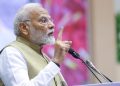 New Delhi: Prime Minister Narendra Modi speaks at the launch and foundation stone laying ceremony of various projects during the 10th anniversary of the Swachh Bharat Mission at Vigyan Bhavan in New Delhi. (Photo: IANS)