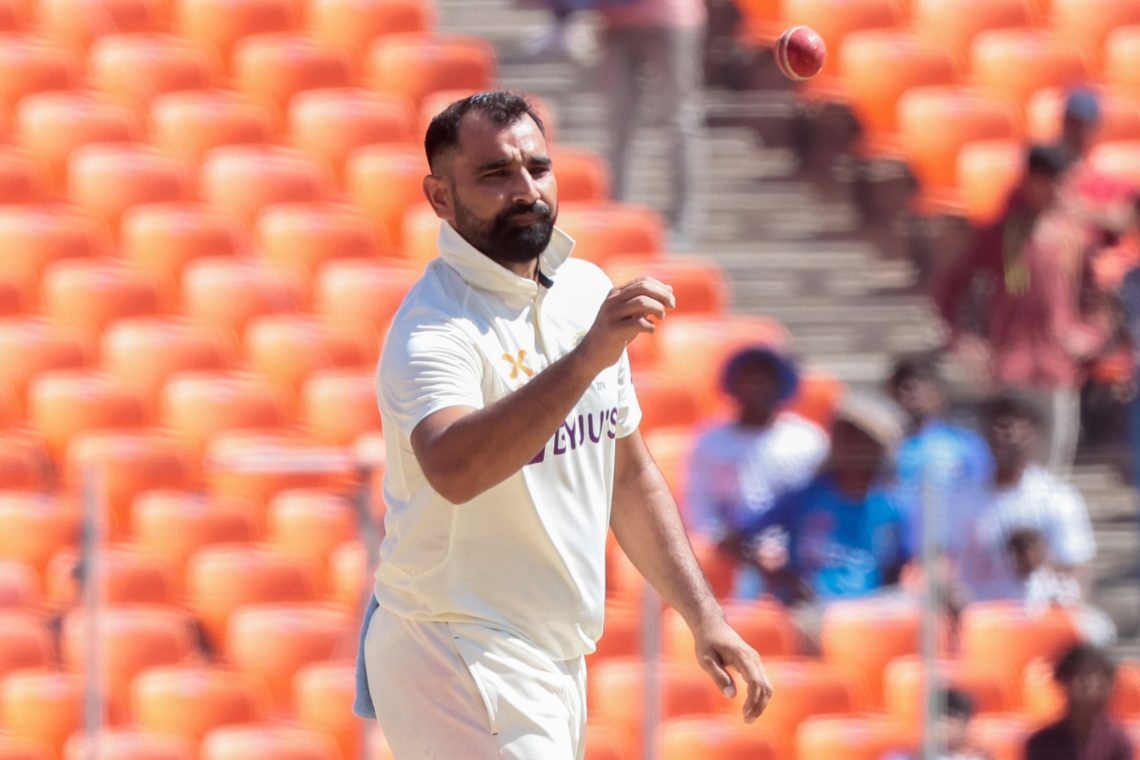 Ahmedabad : India's Mohammed Shami during the second day of the fourth cricket test match between India and Australia at Narendra Modi Stadium in Ahmedabad on Friday, March 10, 2023.(Photo:Raj Kumar/IANS)