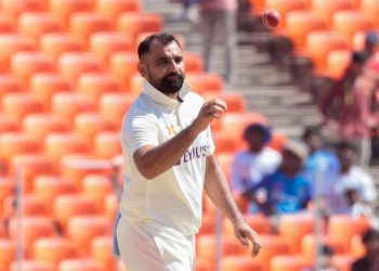 Ahmedabad : India's Mohammed Shami during the second day of the fourth cricket test match between India and Australia at Narendra Modi Stadium in Ahmedabad on Friday, March 10, 2023.(Photo:Raj Kumar/IANS)