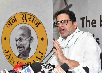 Patna: Poll strategist Prashant Kishor addresses a press conference as he launches 'Jan Suraaj' campaign in Bihar, in Patna on Thursday, May 05, 2022. (Photo: IANS)