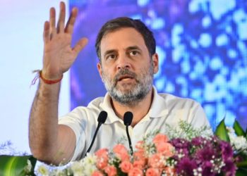 Hyderabad: Congress MP Rahul Gandhi addresses at a state-level consultation on the caste census at the Gandhian Ideology Centre in Bowenpally, Hyderabad on Tuesday, November 5, 2024. (Photo: IANS)