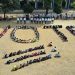 Jharkhand: School students form a human chain to raise awareness about voting ahead of the Jharkhand assembly election in Jharkhand on Tuesday, November 19, 2024. (Photo: IANS)