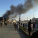 Parachinar: Photo taken with mobile phone shows smoke rises from a blast site in northwest Pakistan's Parachinar, on June 23, 2017. At least 18 people were killed and over 100 others injured as twin blasts ripped through a market on Friday afternoon in Parachinar, capital city of Pakistan's northwest tribal area of Kurram Agency, reported local Urdu TV channel Geo. (Xinhua/Stringer/IANS)