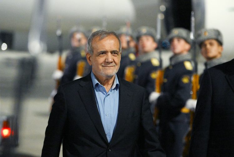 Kazan: President of Iran Masoud Pezeshkian arrives at Kazan Airport to participate in the 16th BRICS Summit on Tuesday, October 22, 2024. (Photo: IANS)
