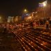 Varanasi:Devotees light earthen lamps on the bank of River Ganga during Dev Deepawali Festival in Varanasi on Friday November 19,2021.(PHOTO:IANS)