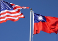 US, Taiwan flags.