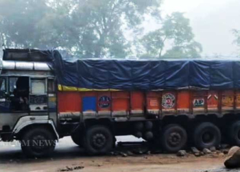 Truck Lands In Wrong Direction