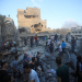 Palestinian inspect the destruction of a building following an Israeli airstrike on Gaza City, October 11, 2023. On the morning of October 7, the Palestinian resistance led by Hamas launched a surprise attack called the Al-Aqsa Flood operation. After firing thousands of rockets towards the lands occupied in 48, hundreds of fighters from the Gaza Strip raided Israeli military facilities and settlements through land, air and sea. Hundreds of Israeli settlers were killed, thousands were injured and and unknown number were taken hostage. In response, Israeli colonial forces declared complete siege on the Strip, denying the enclave’s two-million residents access to food, water, fuel and electricity. Since, hundreds of airstrikes were launched, killing many hundreds. Tens of thousands of Gaza's residents were displaced as result of the bombings, many of them for the second or third time. 80% of the Strip's residents are refugees from towns and villages depopulated in 1948. As of the fifth day of fighting, at least 1,055 Palestinians were killed in the Gaza Strip and at least 23 more in the West Bank. At least 1,200 Israelis were killed.