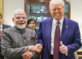 Washington, DC: Prime Minister Narendra Modi meets U.S. President Donald Trump in Washington, DC, on Friday, February 14, 2025. (Photo: IANS)