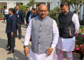 New Delhi: Delhi Speaker Vijender Gupta and Minister Parvesh Verma at the Delhi Assembly during its first session in New Delhi on Tuesday, February 25, 2025. (Photo: IANS/Prem Nath Pandey)