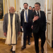 French President Emmanuel Macron with Narendra Modi