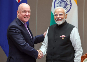 Vientiane: Prime Minister Narendra Modi holds a bilateral meeting with New Zealand Prime Minister Christopher Luxon on the sidelines of the 21st ASEAN-India Summit in Vientiane on Thursday, October 10, 2024. (Photo: IANS)