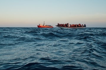 Aid ship rescues over 300 people in Mediterranean in just days.(pic credit: https://twitter.com/seaeyeorg)