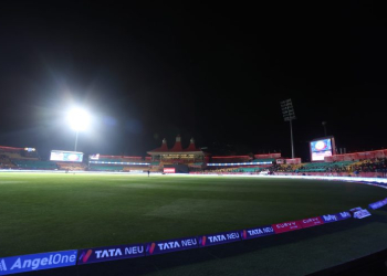 Dharamshala: Spectators leave the stands after authorities evacuated the stadium during the Indian Premier League cricket match between Punjab Kings and Delhi Capitals at Himachal Pradesh Cricket Association Stadium in Dharamshala, India, Thursday, May 8, 2025.(IANS)