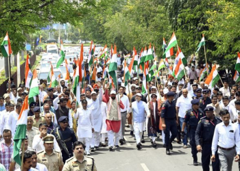 Panchkula: Haryana Chief Minister Nayab Singh Saini participates in the "Tiranga Yatra" in Panchkula on Tuesday, May 13, 2025. (Photo: IANS)