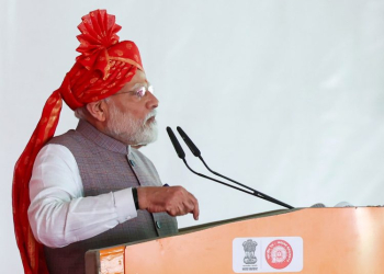 Bikaner: Prime Minister Narendra Modi addresses during the foundation stone laying and inauguration of multiple development works in Bikaner, Rajasthan, Thursday, May 22, 2025. (Photo: IANS)