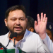 Patna: Rashtriya Janata Dal (RJD) leader Tejashwi Yadav addresses the 'Musahar Bhuiyan' Samvad rally at Sri Krishna Memorial Hall in Patna on Tuesday, April 08, 2025. (Photo: IANS)