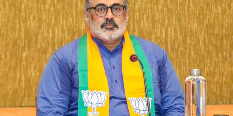 Thiruvananthapuram: Newly elected BJP Kerala state president Rajeev Chandrasekhar holds a state core group meeting in Thiruvananthapuram on Monday, March 24, 2025. (Photo: IANS)