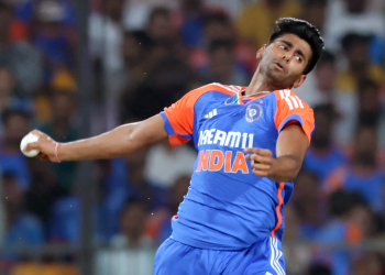 Gwalior: India's Mayank Yadav bowls a delivery during the first T20 cricket match between India and Bangladesh at New Madhavrao Scindia Cricket Stadium in Gwalior on Sunday, October 6, 2024. (Photo: IANS/Raj Kumar)