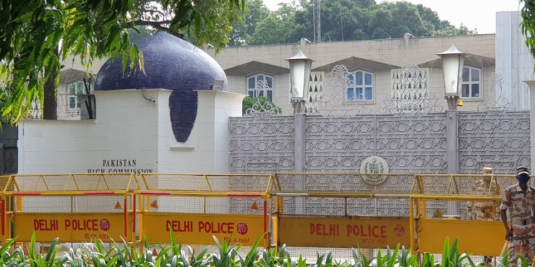 New Delhi : Afghan citizens detained at Pakistan High Commission on call for protest against Pakistan in New Delhi on Thursday, September 09, 2021. (Photo: Anupam Gautam/ IANS)