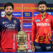 Ahmedabad: Royal Challengers Bengaluru's captain Rajat Patidar and Punjab Kings' captain Shreyas Iyer pose with IPL 2025 trophy during a press conference on the eve of their final match, in Ahmedabad on Monday, June 2, 2025. (Photo: IANS/Siddharaj Solanki)