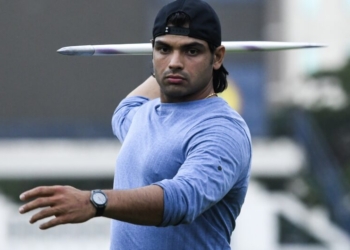 Bengaluru: Javelin thrower and Olympic medallist Neeraj Chopra during a practice session for the Neeraj Chopra Classic 2025 at Kanteerava Stadium in Bengaluru on Friday, July 4, 2025. (IANS/JSW Sports Media)