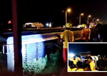 Bus Overturns In Jajpur