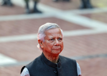 Dhaka: Chief Adviser Professor Muhammad Yunus pays tribute to martyred intellectuals at the Martyred Intellectual Memorial in Mirpur, Dhaka, on Saturday, December 14, 2024. (Photo: IANS)