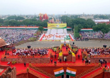 New Delhi: A panoramic view of Red Forts on the occasion of 78th Independence Day celebrations, in New Delhi on August 15, 2024. (Photo: IANS/PIB)
