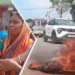 Villagers Block Road