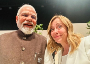 Dubai : PM Narendra Modi With Prime Minister of Italy Giorgia Meloni during the COP-28 in Dubai on Friday, December 01, 2023. (Photo: IANS/@Giorgia Meloni)