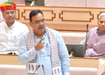 Jaipur: Rajasthan Minister Bhajanlal Sharma addresses the fourth session of the Sixteenth Legislative Assembly, in Jaipur on Wednesday, September 10, 2025. (Photo: IANS/CMO)