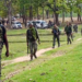 Bokaro: Security personnel return from Lugu Buru forest after a successful encounter in the Lalpania area of Bokaro district, Jharkhand, where eight Maoists were killed during a joint operation on Monday, April 21, 2025. (IANS)