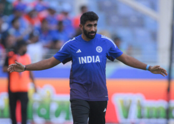 Dubai: India’s Jasprit Bumrah warms up ahead of the Asia Cup 2025 match between India and Pakistan at Dubai International Cricket Stadium in Dubai on Sunday, September 21, 2025. (Photo: IANS/Biplab Banerjee)