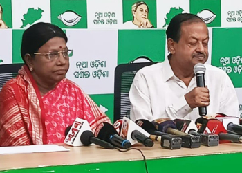 BJD Senior Vice President Debi Prasad Mishra and BJD Vice President Pramila Mallik - BJD