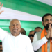 Darbhanga: Bihar Chief Minister Nitish Kumar and Deputy Chief Minister Samrat Choudhry during the NDA Karyakarta Samvad, in Darbhanga on Friday, September 26, 2025. (Photo: IANS)